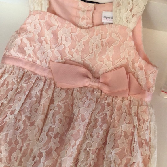 PIPER & POSIE BABY PINK LACE 2 piece set  3-6 mo. - Picture 2 of 8